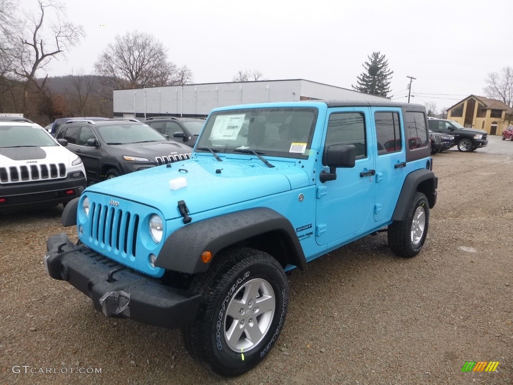 Chief Blue 2018 Jeep Wrangler Unlimited Sport 4x4 Exterior Photo #124250381