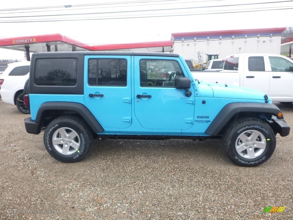 Chief Blue 2018 Jeep Wrangler Unlimited Sport 4x4 Exterior Photo #124250501