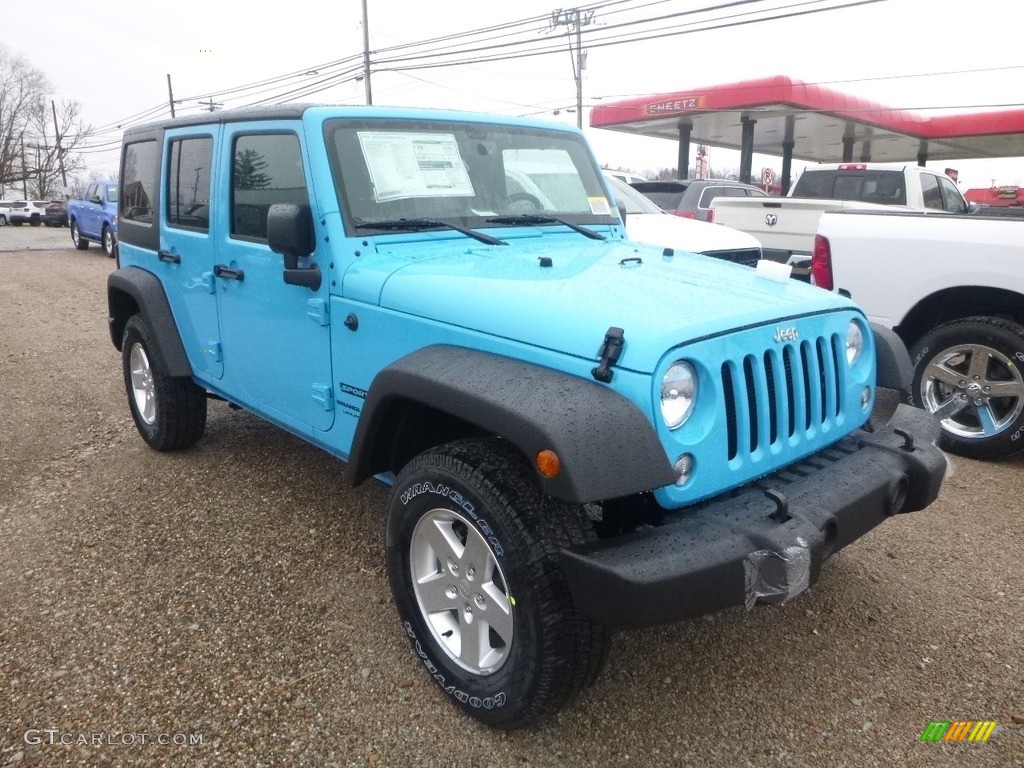 Chief Blue 2018 Jeep Wrangler Unlimited Sport 4x4 Exterior Photo #124250531