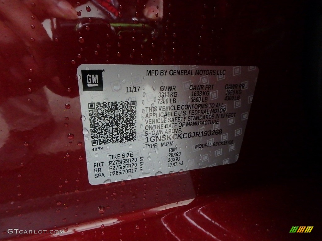 2018 Tahoe Premier 4WD - Siren Red Tintcoat / Jet Black photo #15