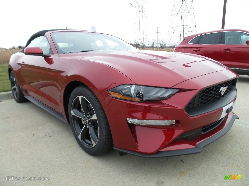Ruby Red 2018 Ford Mustang EcoBoost Premium Convertible Exterior Photo #124258500