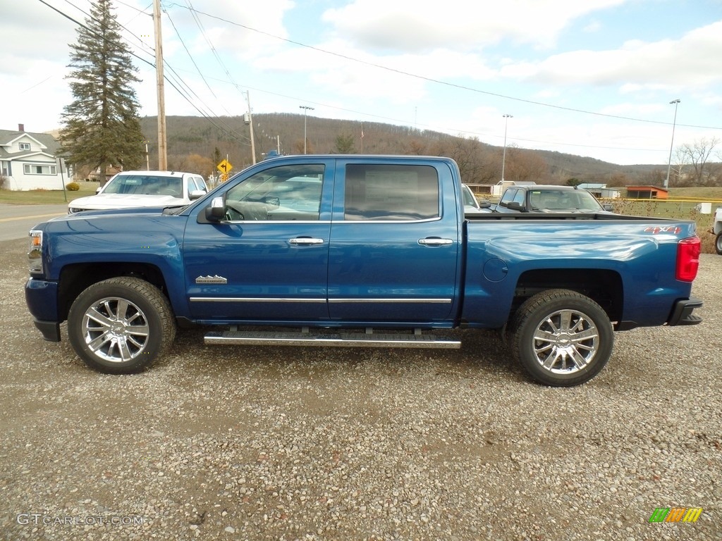 2018 Silverado 1500 High Country Crew Cab 4x4 - Deep Ocean Blue Metallic / High Country Saddle photo #8