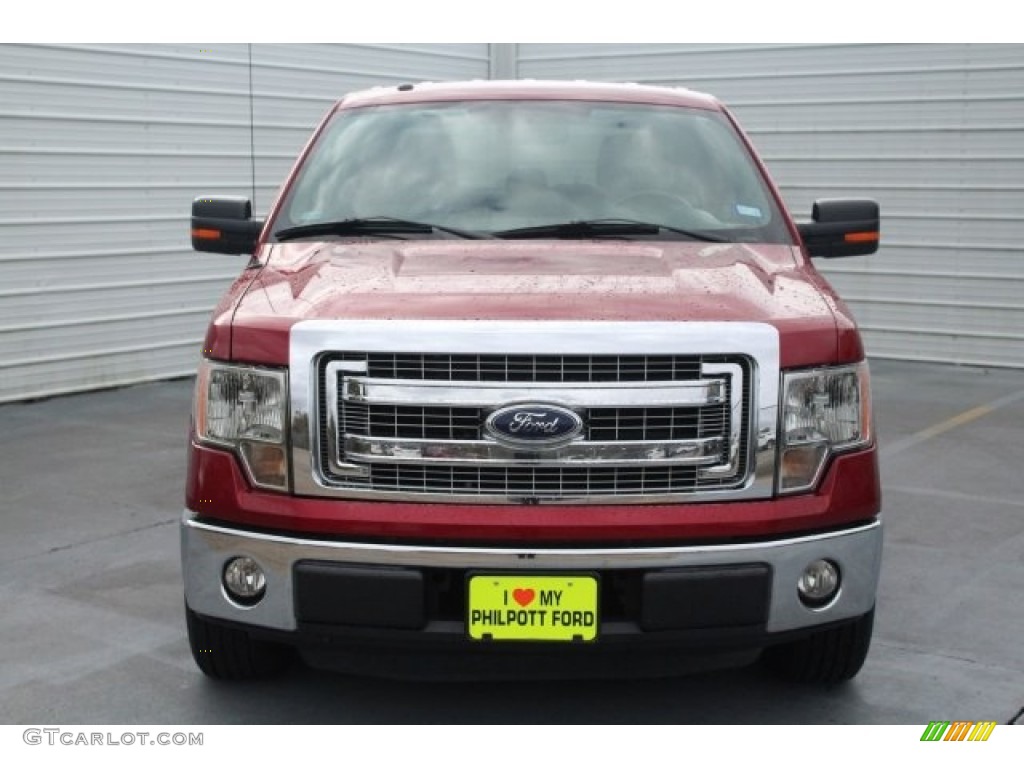 2013 F150 XLT SuperCrew - Vermillion Red / Steel Gray photo #2