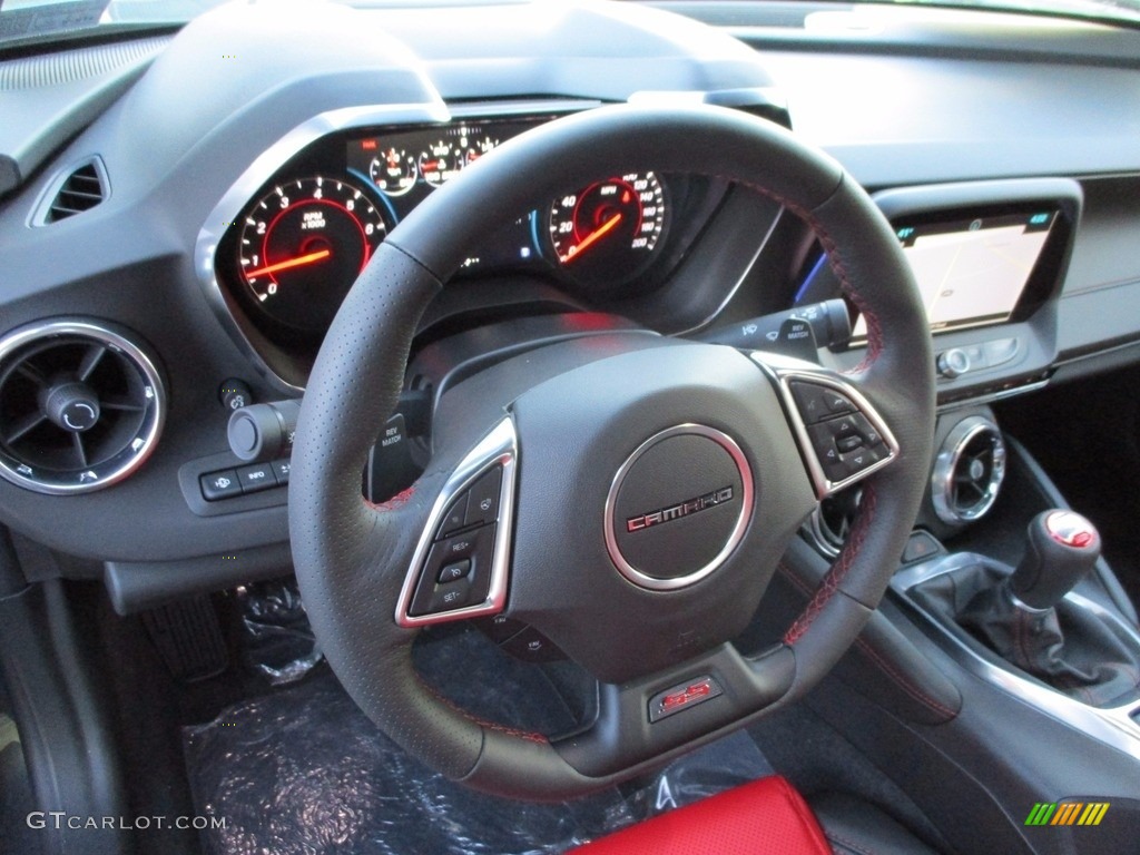 2018 Chevrolet Camaro SS Coupe Adrenaline Red Steering Wheel Photo #124279641