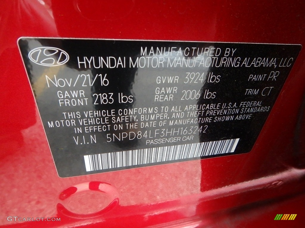 2017 Elantra Value Edition - Red / Black photo #23