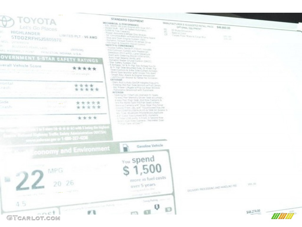 2018 Highlander Limited AWD - Blizzard White Pearl / Almond photo #11