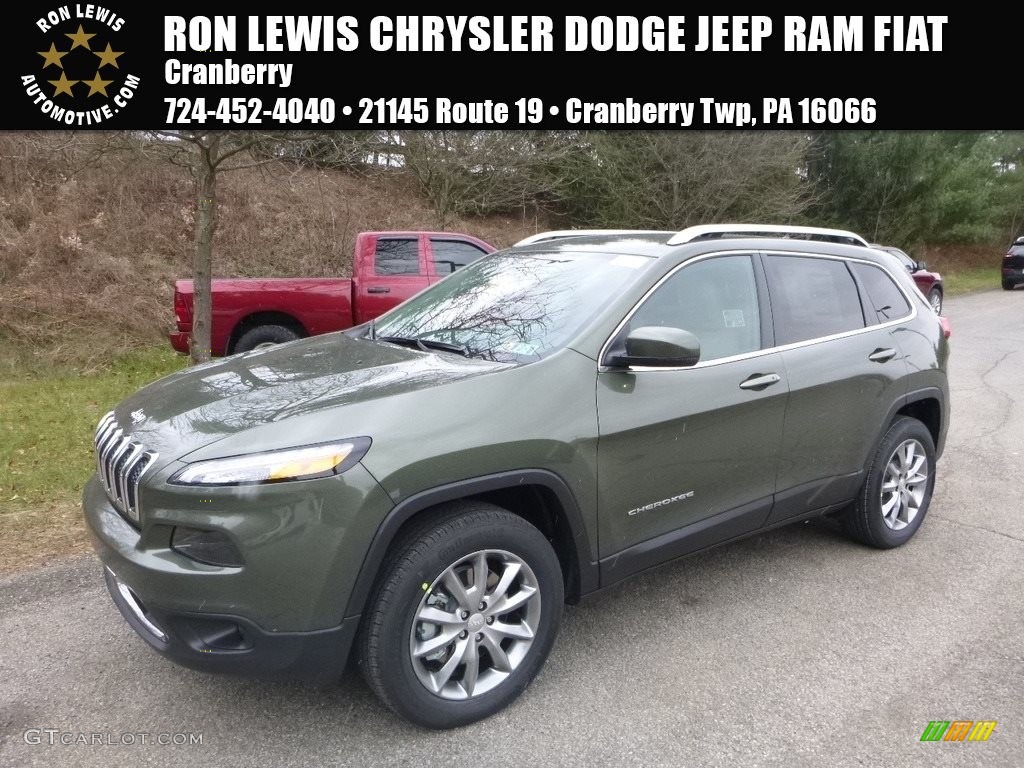 2018 Cherokee Limited 4x4 - Olive Green Pearl / Black photo #1