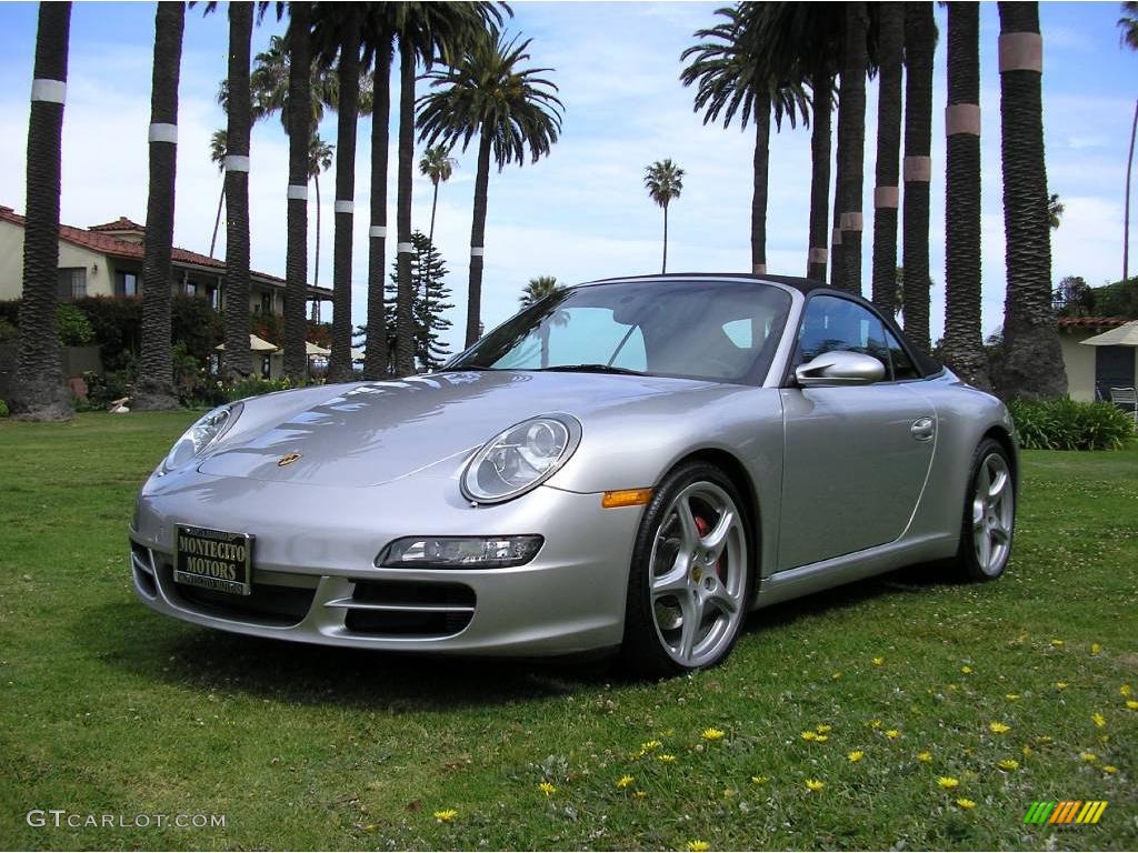 2007 911 Carrera S Cabriolet - Arctic Silver Metallic / Black photo #2