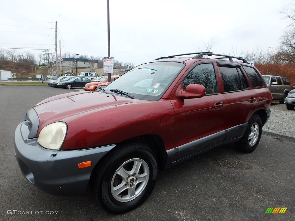 2004 Santa Fe GLS 4WD - Canyon Red / Beige photo #1