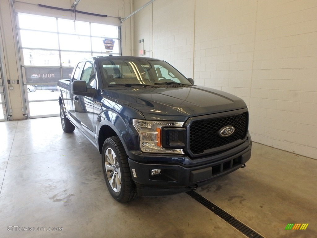 2018 F150 STX SuperCab 4x4 - Blue Jeans / Black photo #1