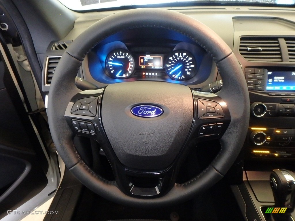 2018 Ford Explorer XLT 4WD Ebony Black Steering Wheel Photo #124296397