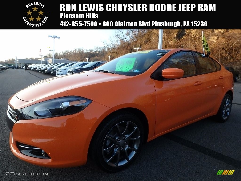 2014 Dart SXT - Header Orange / Black/Light Tungsten photo #1