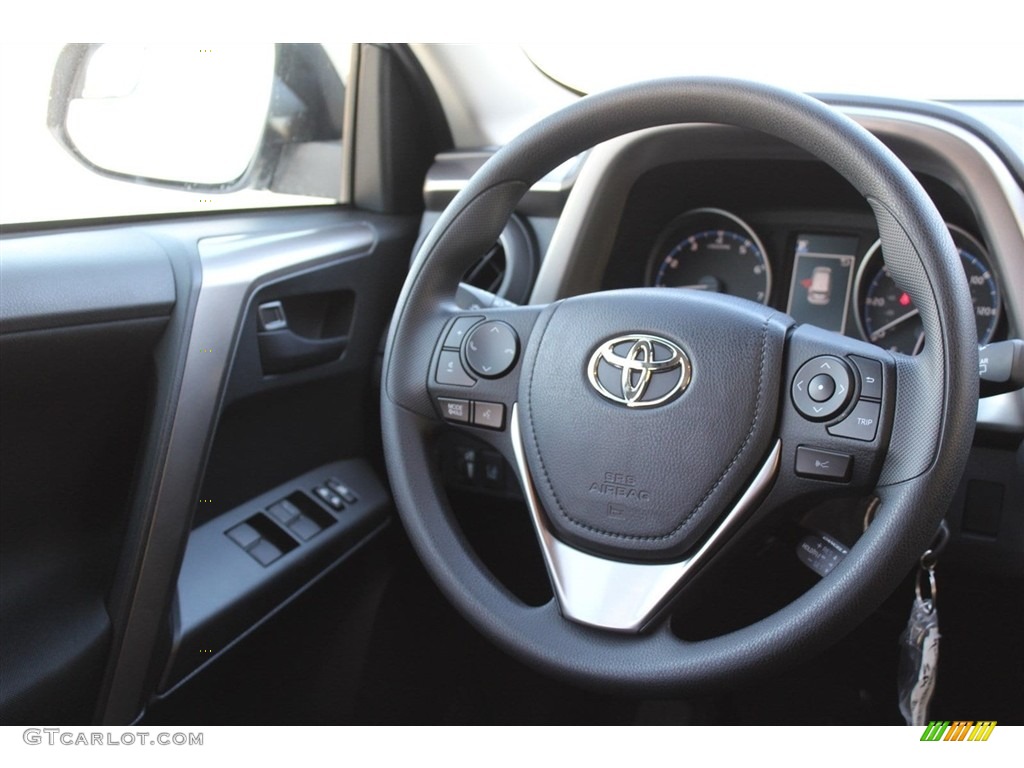2018 Toyota RAV4 LE Black Steering Wheel Photo #124301613