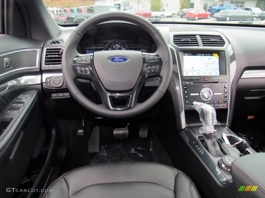 2018 Ford Explorer Sport 4WD Ebony Black Dashboard Photo #124302255