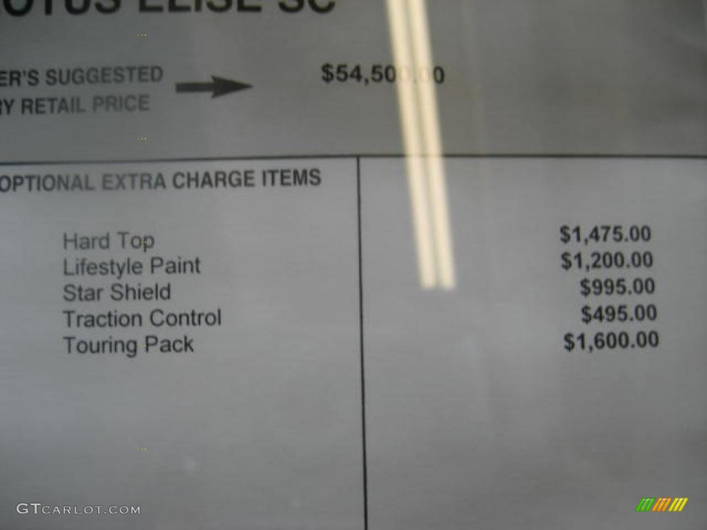 2008 Lotus Elise SC Supercharged Window Sticker Photo #12430390