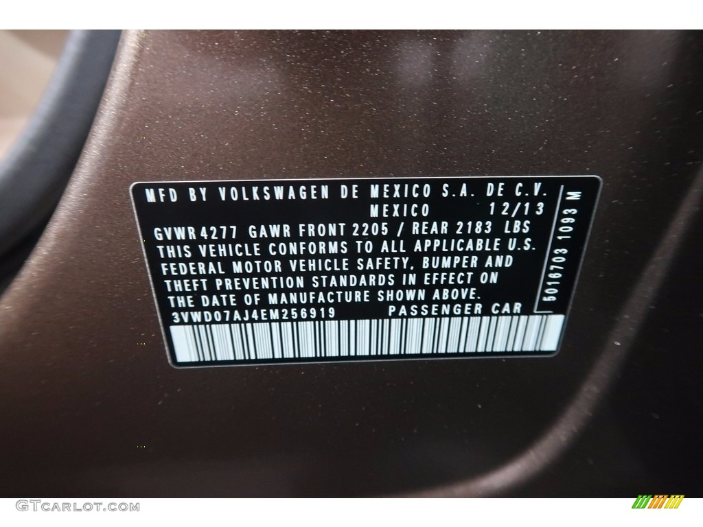 2014 Jetta SE Sedan - Toffee Brown Metallic / Cornsilk Beige photo #33