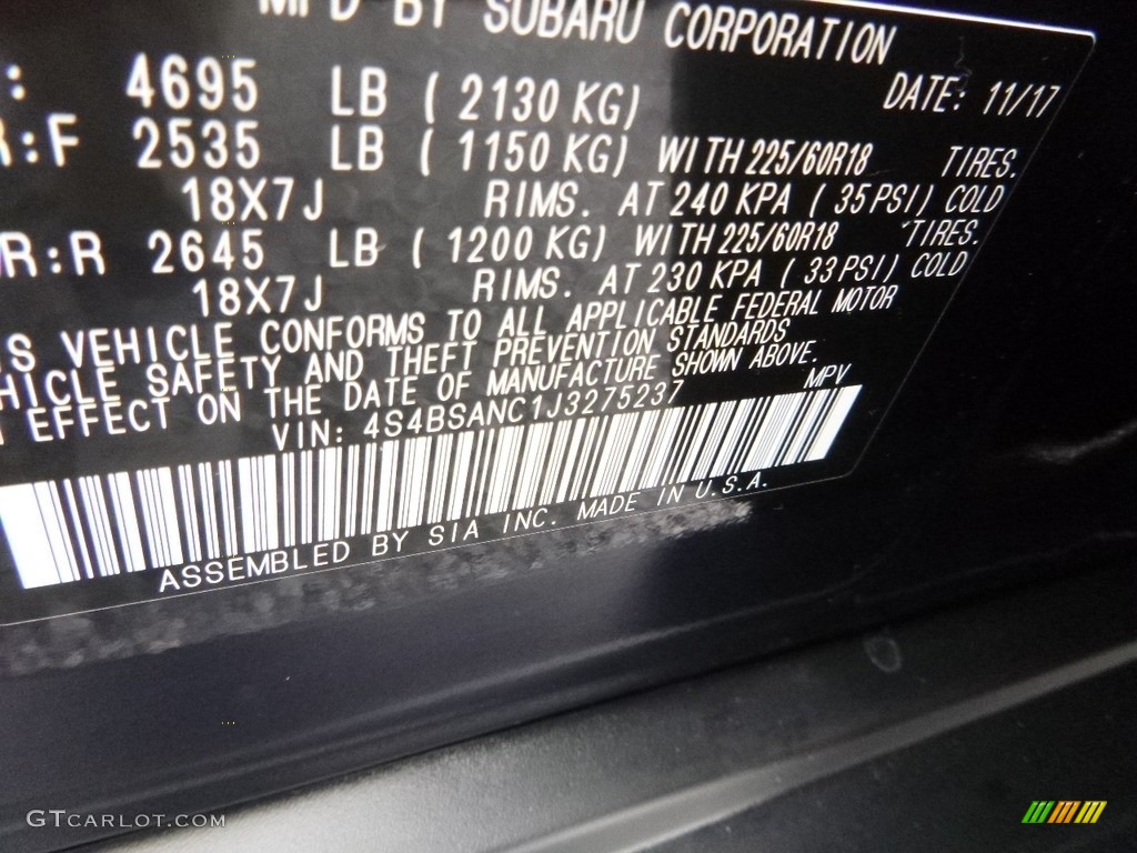 2018 Outback 2.5i Limited - Dark Blue Pearl / Ivory photo #16