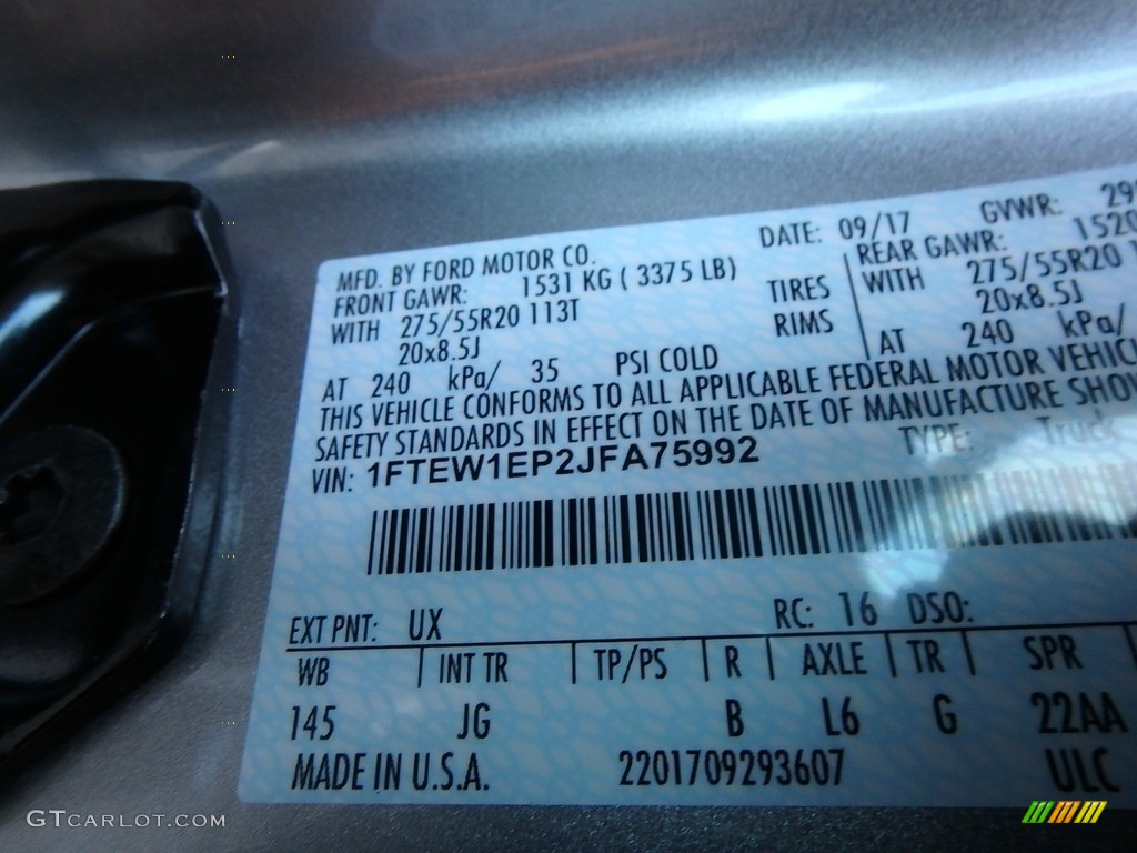 2018 F150 STX SuperCrew 4x4 - Ingot Silver / Black photo #14