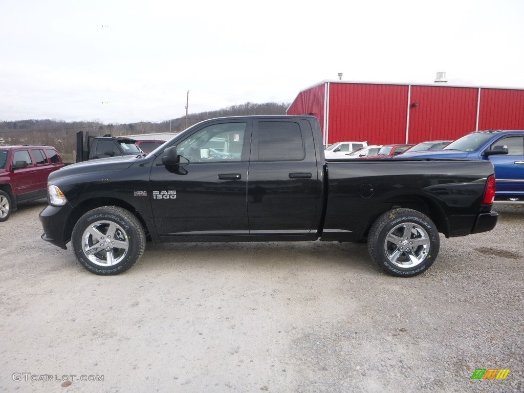 2018 1500 Express Quad Cab 4x4 - Brilliant Black Crystal Pearl / Black/Diesel Gray photo #2