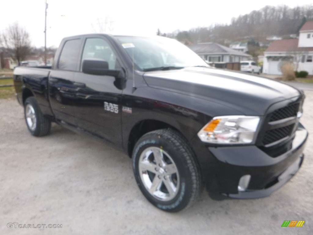 2018 1500 Express Quad Cab 4x4 - Brilliant Black Crystal Pearl / Black/Diesel Gray photo #7