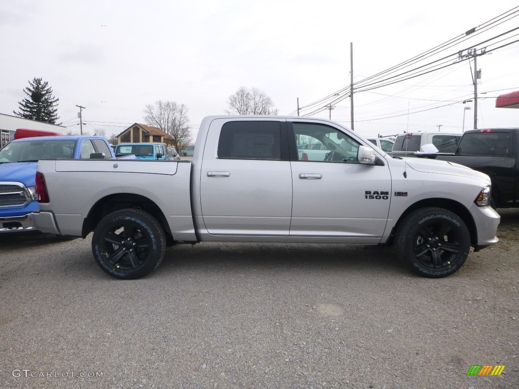2018 1500 Sport Crew Cab 4x4 - Bright Silver Metallic / Black photo #3