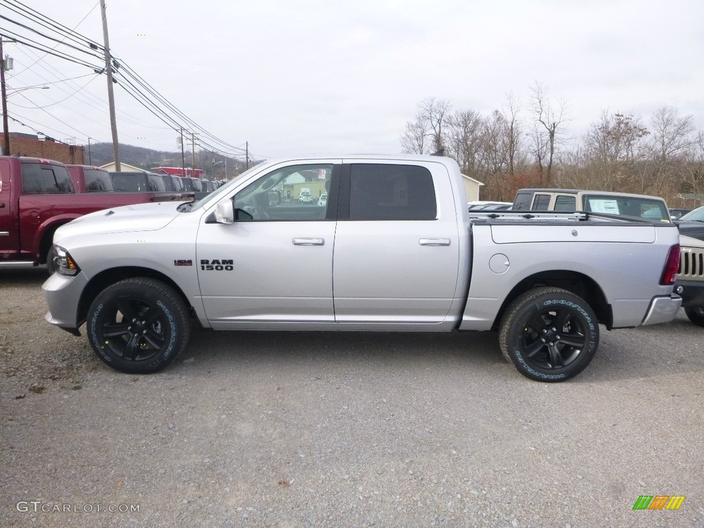 2018 1500 Sport Crew Cab 4x4 - Bright Silver Metallic / Black photo #7