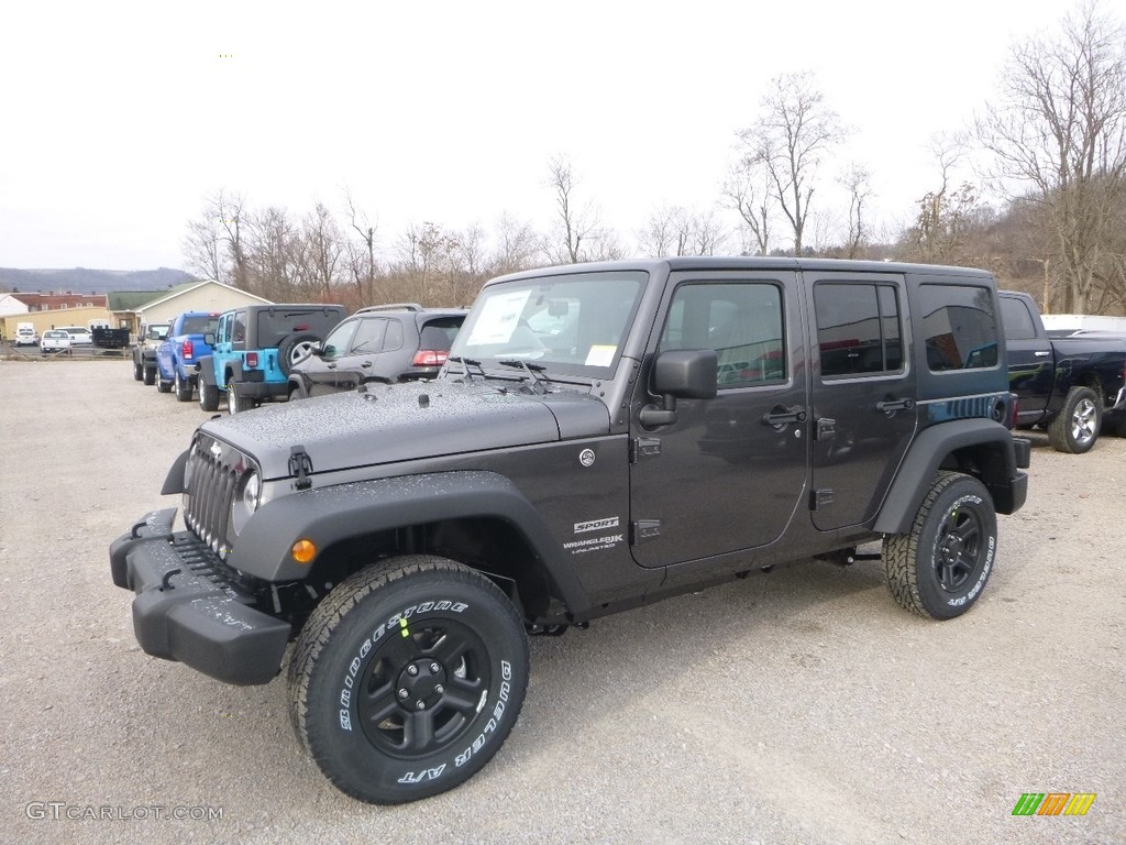 Granite Crystal Metallic 2018 Jeep Wrangler Unlimited Sport 4x4 Exterior Photo #124323266