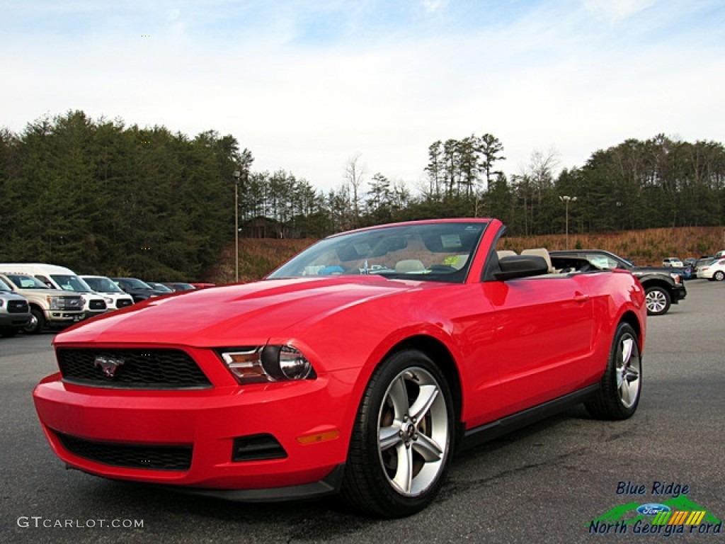 2011 Mustang V6 Convertible - Race Red / Stone photo #1