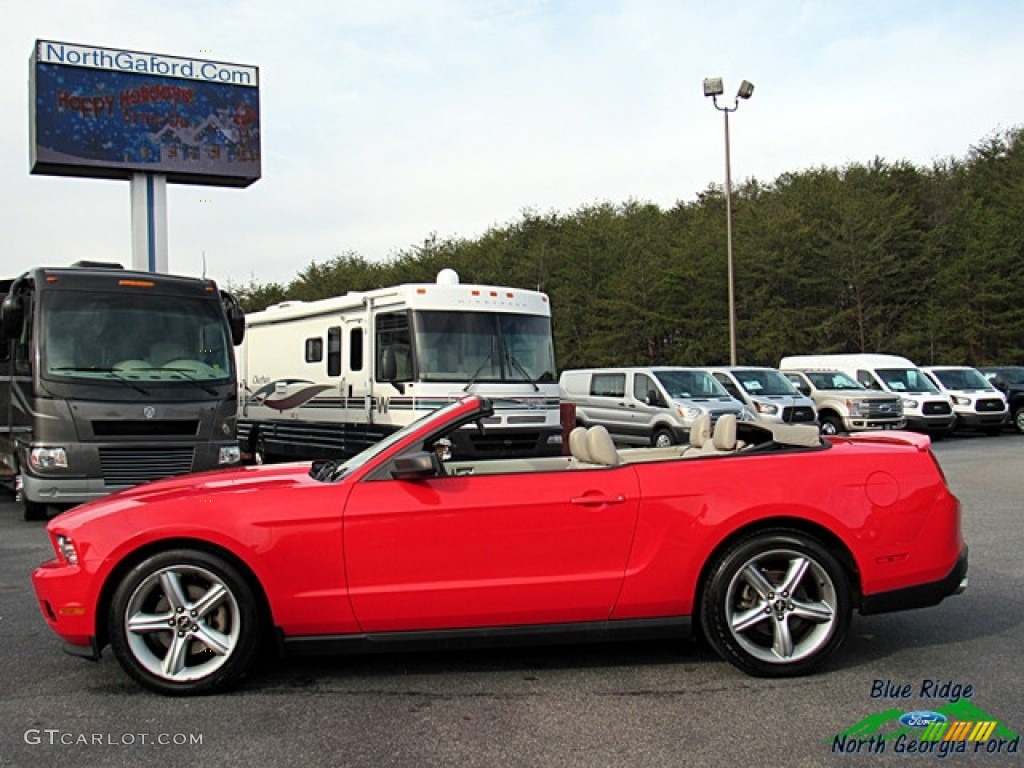 2011 Mustang V6 Convertible - Race Red / Stone photo #2