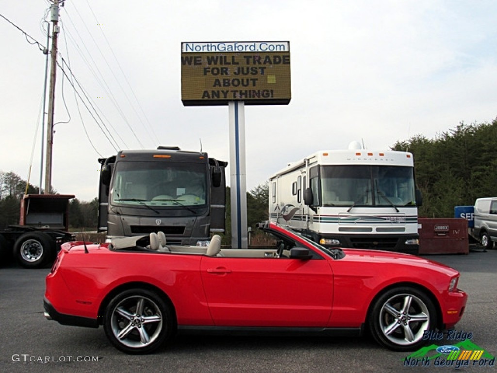2011 Mustang V6 Convertible - Race Red / Stone photo #6
