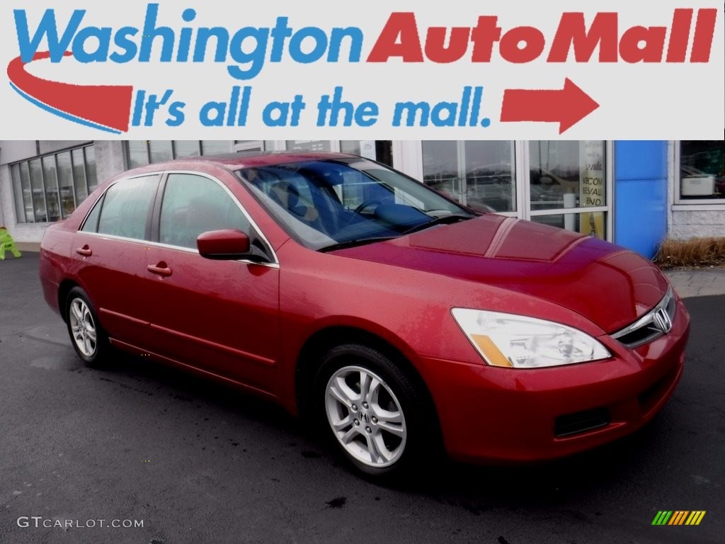 2007 Accord EX-L Sedan - Moroccan Red Pearl / Black photo #1