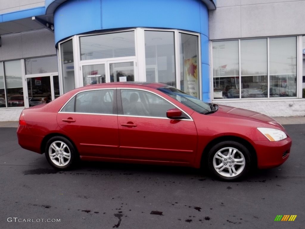 2007 Accord EX-L Sedan - Moroccan Red Pearl / Black photo #2