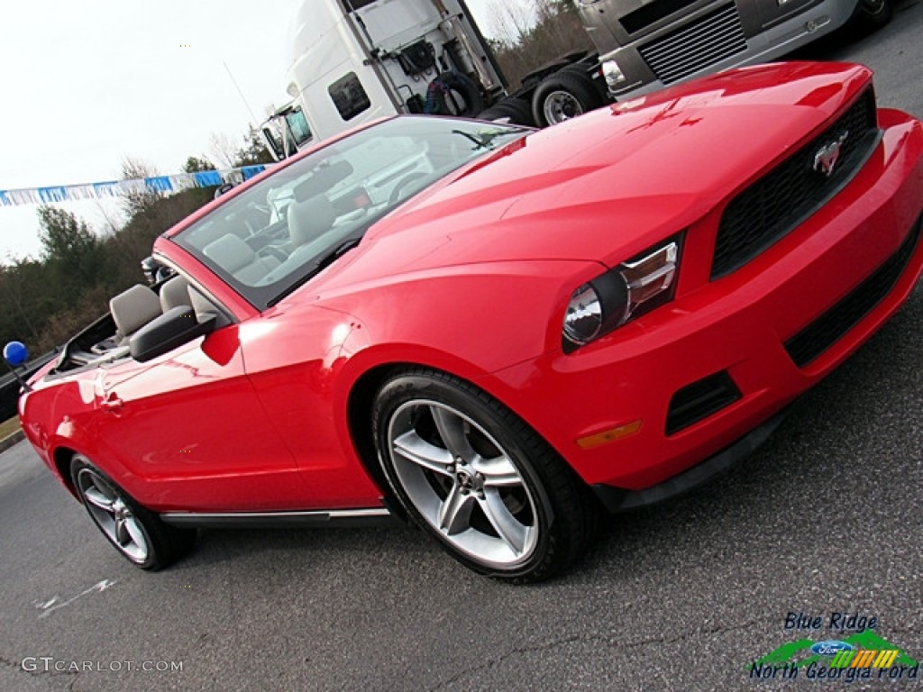 2011 Mustang V6 Convertible - Race Red / Stone photo #24