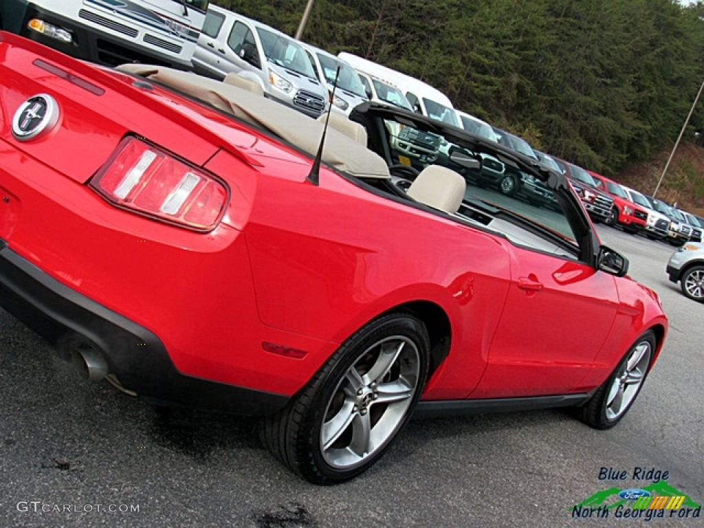 2011 Mustang V6 Convertible - Race Red / Stone photo #25
