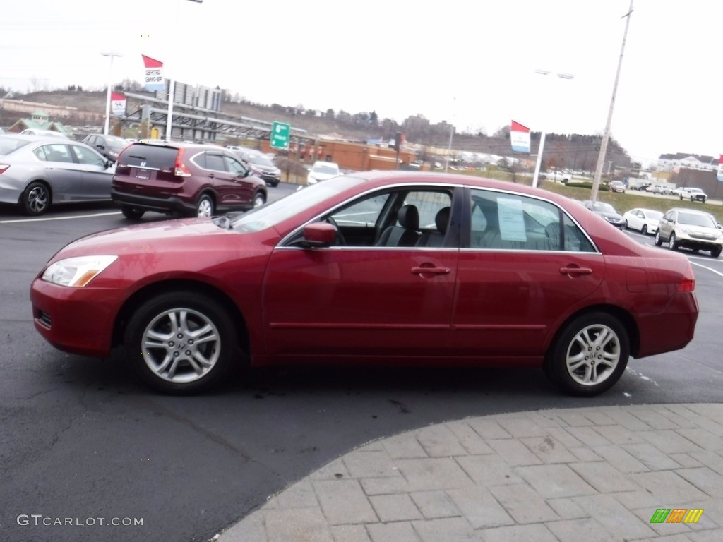 2007 Accord EX-L Sedan - Moroccan Red Pearl / Black photo #7
