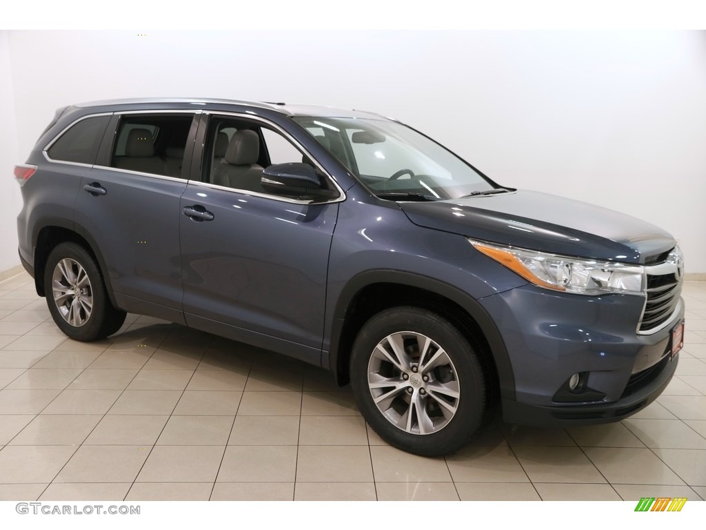 2015 Highlander XLE AWD - Shoreline Blue Pearl / Ash photo #1