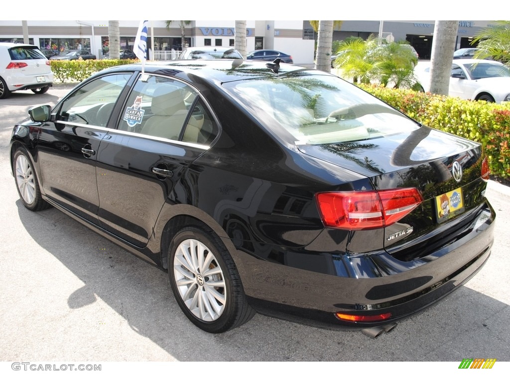 2015 Jetta SE Sedan - Black / Cornsilk Beige photo #6