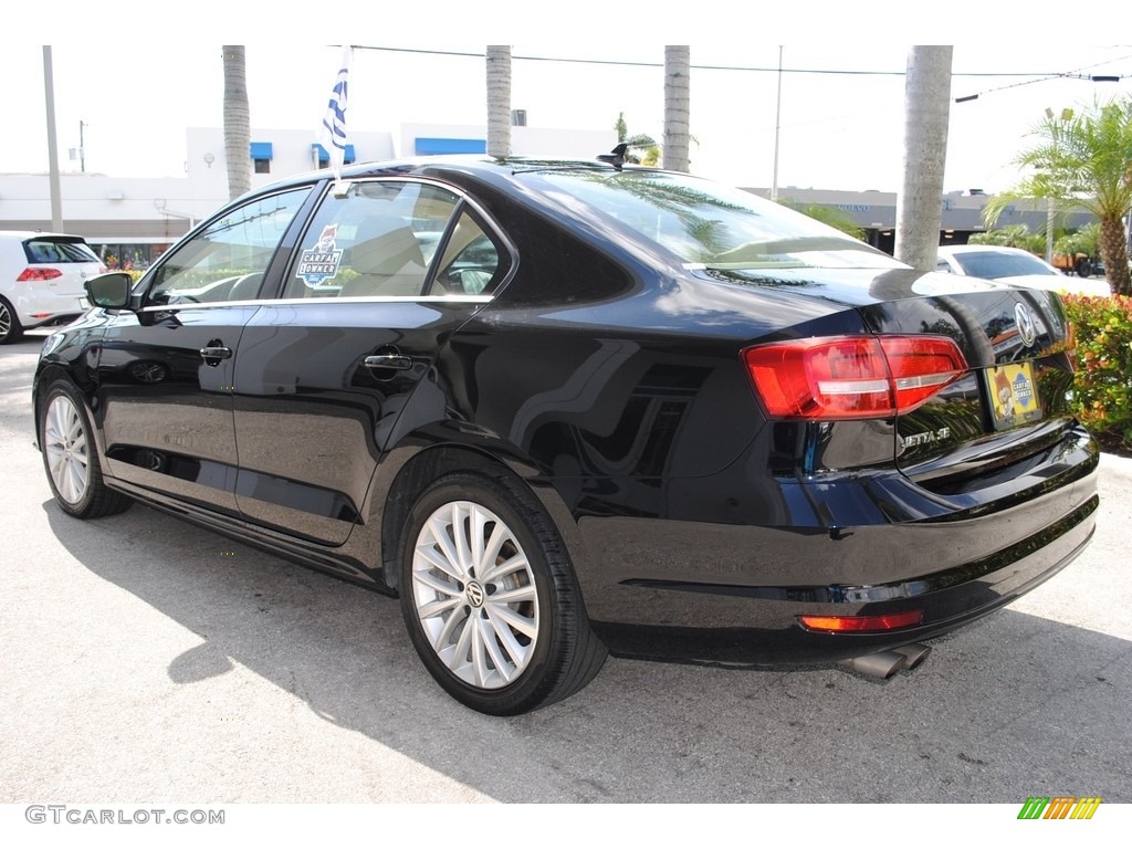 2015 Jetta SE Sedan - Black / Cornsilk Beige photo #7
