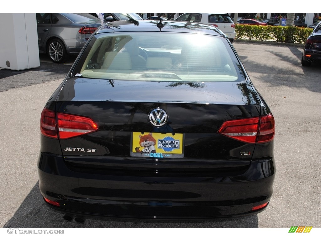 2015 Jetta SE Sedan - Black / Cornsilk Beige photo #8