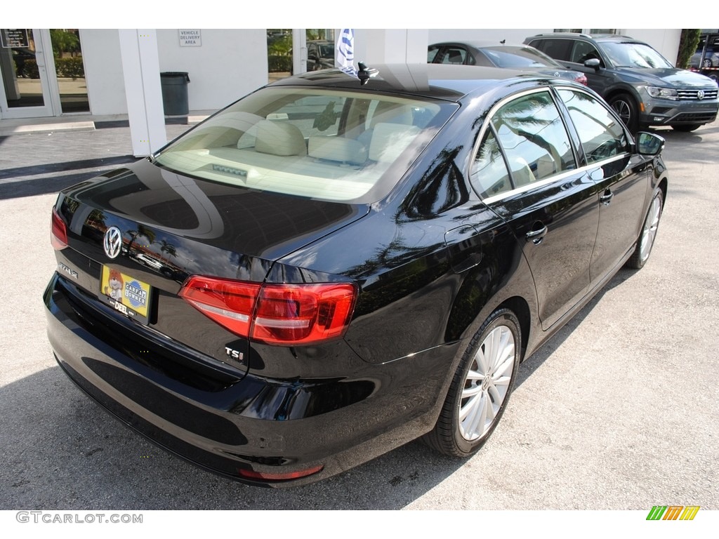 2015 Jetta SE Sedan - Black / Cornsilk Beige photo #9