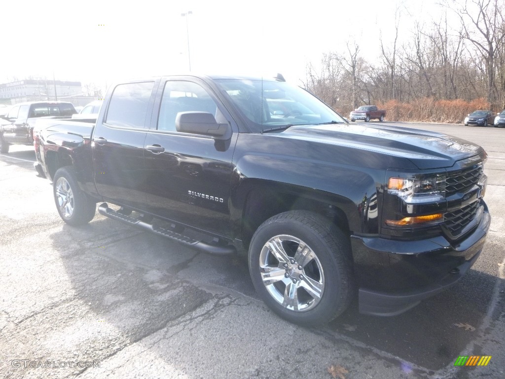 2018 Silverado 1500 Custom Crew Cab 4x4 - Black / Dark Ash/Jet Black photo #7