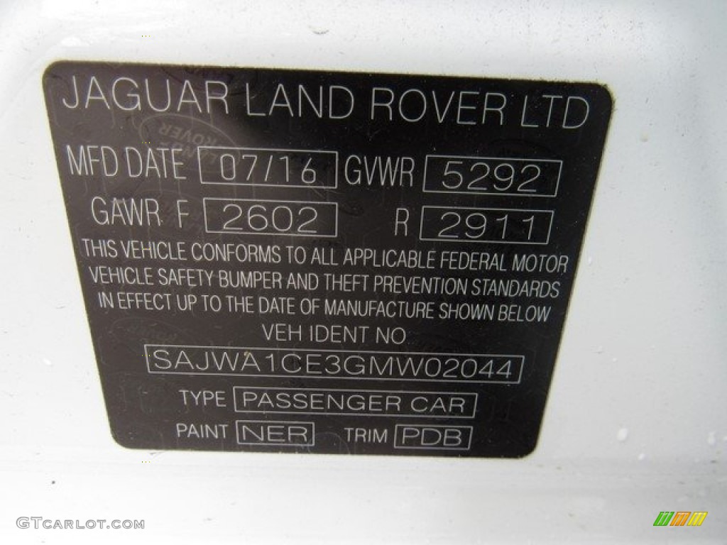 2016 XJ Supercharged - Polaris White / Jet/Jet photo #37