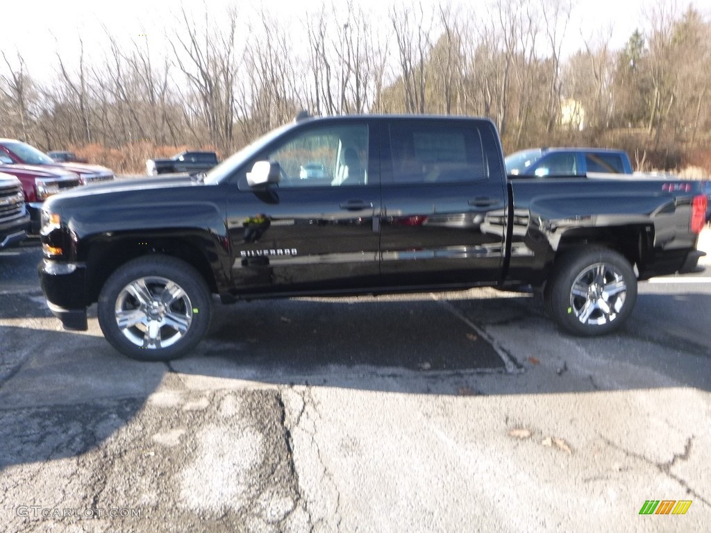 2018 Silverado 1500 Custom Crew Cab 4x4 - Black / Dark Ash/Jet Black photo #2