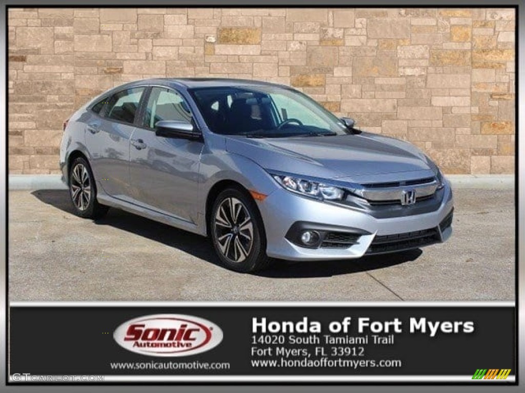 2017 Civic EX-T Sedan - Lunar Silver Metallic / Black photo #1