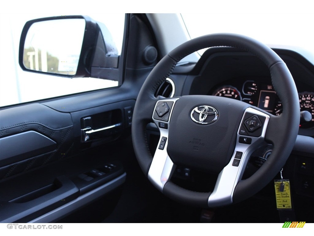 2018 Toyota Tundra Platinum CrewMax 4x4 Black Steering Wheel Photo #124349942