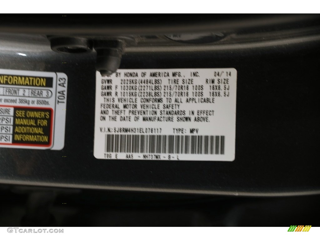 2014 CR-V LX AWD - Polished Metal Metallic / Gray photo #18