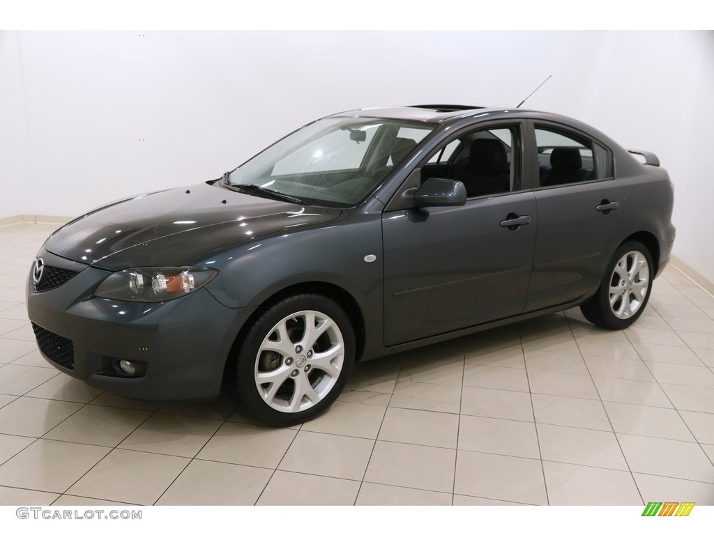 2009 MAZDA3 i Sport Sedan - Metropolitan Gray Mica / Black photo #3