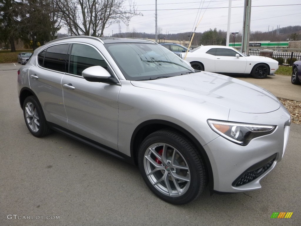 Silverstone Gray Metallic 2018 Alfa Romeo Stelvio Ti AWD Exterior Photo #124353931