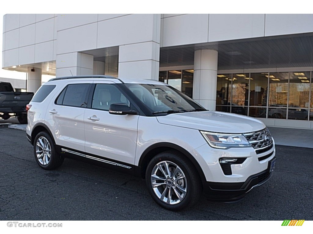 2018 Explorer XLT - White Platinum / Medium Stone photo #1