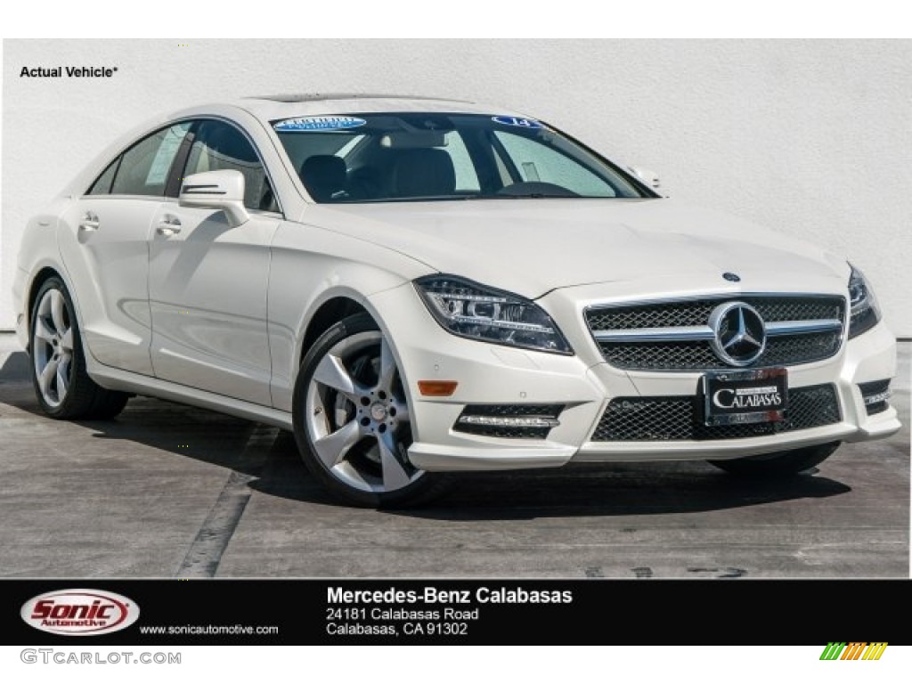 2014 CLS 550 Coupe - Diamond White Metallic / Almond/Mocha photo #1